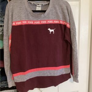 Victoria's Secret PINK Lavender & Black Logo Crewneck